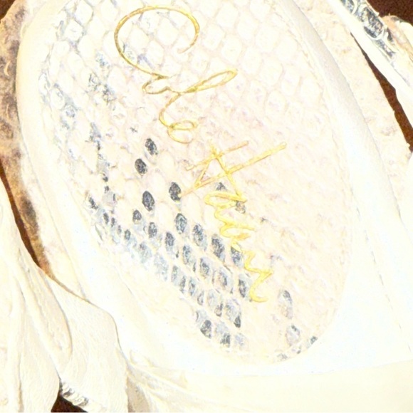 Cole Haan snakeskin Gray Wedge strappy Shoes Nike Air womenโs sz 8.5 heels - Picture 9 of 12